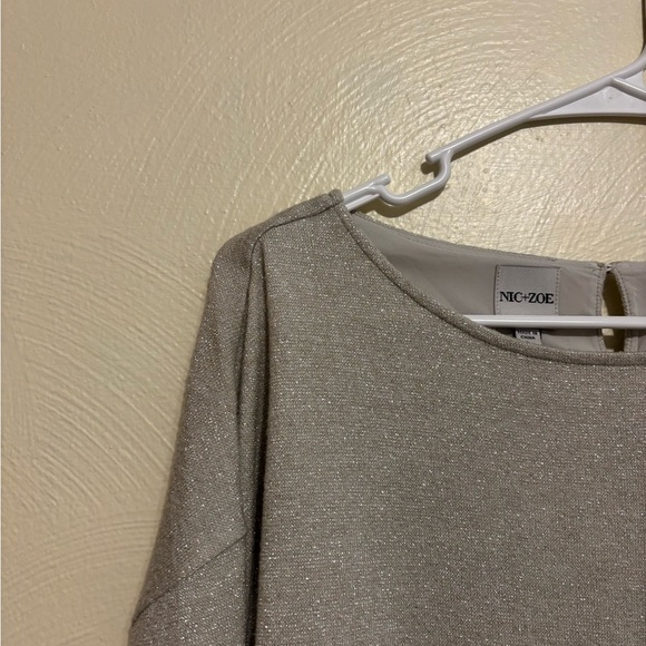 NIC+ZOE Gray Long Sleeve Relaxed Crew Neck Sweater - Picture 6 of 8